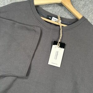 Kidoriman Shirt Mens 4XL Charcoal Oversized Drop Shoulder Japanese Streetwear